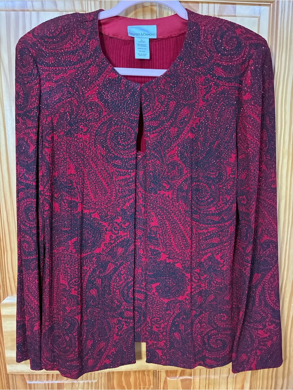 Draper&Damens Sparkle red 2 piece jacket set